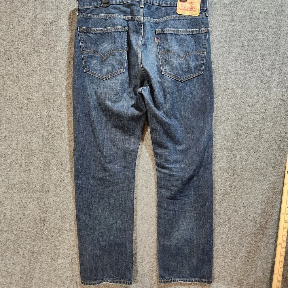 Levi's 505 Jeans 36×32 Mens Blue Denim Red Tab Straight Fit Cotton Blend - Picture 7 of 10